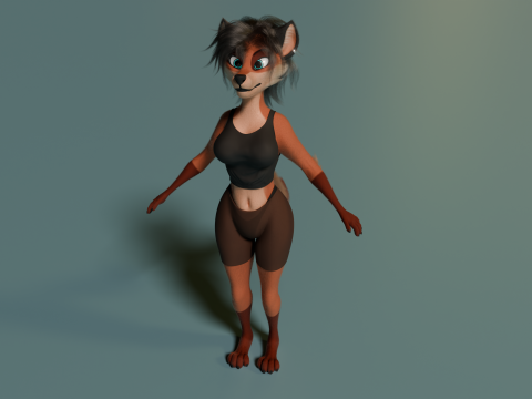 Kate Anthro Fox 3Dモデル