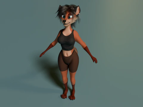Kate Anthro Fox 3D Model