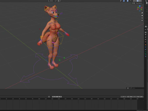 Kate Anthro Fox 3D Model