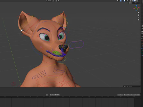 Kate Anthro Fox 3D Model