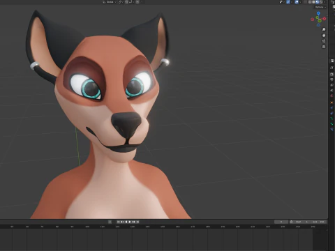 Kate Anthro Fox 3D Model