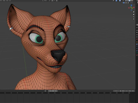 Kate Anthro Fox 3D Model
