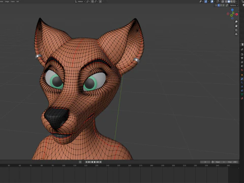 Kate Anthro Fox 3D Model