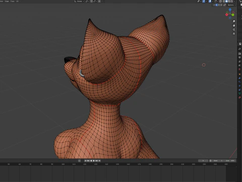 Kate Anthro Fox 3D Model