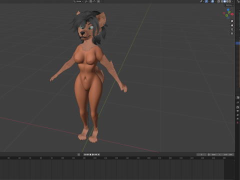 Kate Anthro Fox 3Dモデル