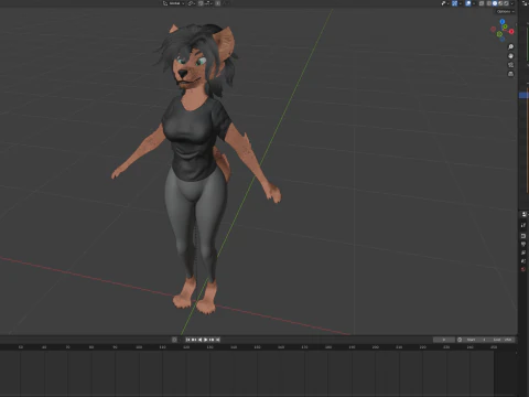 Kate Anthro Fox 3D Model
