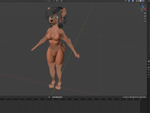 Kate Anthro Fox 3D Model