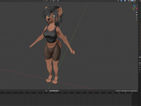 Kate Anthro Fox 3Dモデル
