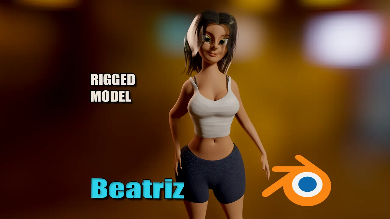 ベアトリス様式化された女性 3Dモデル .c4d .max .obj .3ds .fbx .stl .blend 