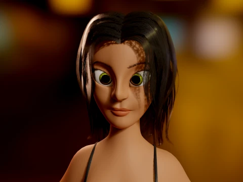 ベアトリス様式化された女性 3Dモデル