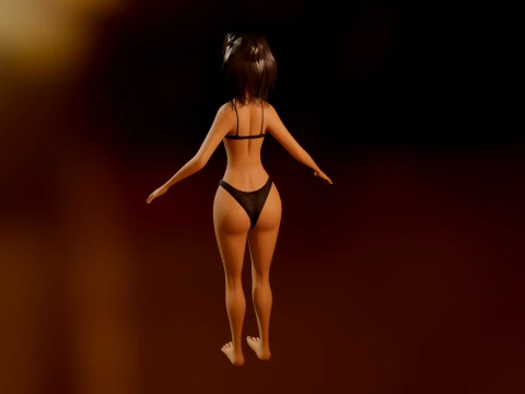 ベアトリス様式化された女性 3Dモデル