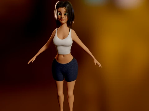 ベアトリス様式化された女性 3Dモデル