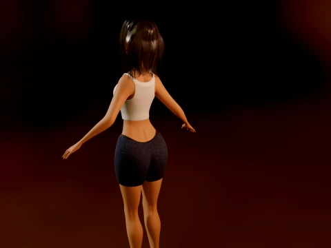 ベアトリス様式化された女性 3Dモデル