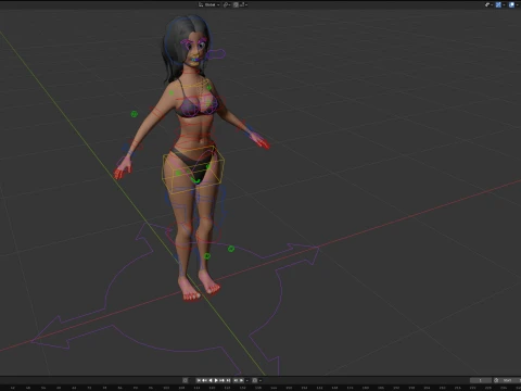 ベアトリス様式化された女性 3Dモデル