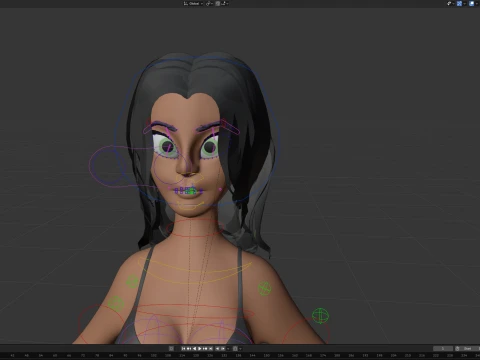 ベアトリス様式化された女性 3Dモデル