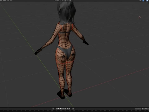 ベアトリス様式化された女性 3Dモデル