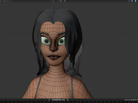 ベアトリス様式化された女性 3Dモデル