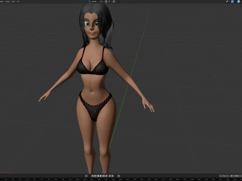 ベアトリス様式化された女性 3Dモデル