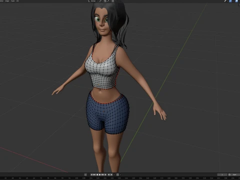 ベアトリス様式化された女性 3Dモデル