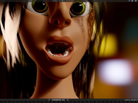 ベアトリス様式化された女性 3Dモデル