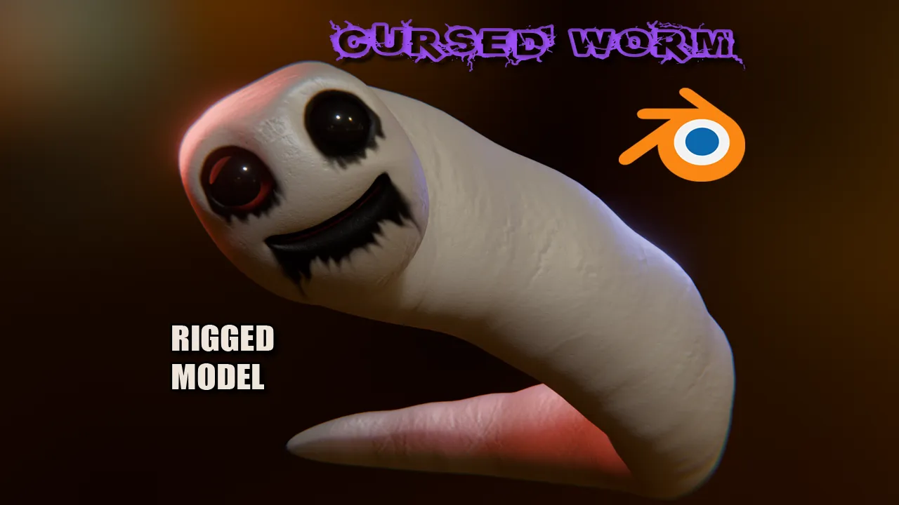 Cursed Worm 3D Model .c4d .max .obj .3ds .fbx .stl .blend 
