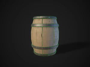 stylized wooden barrels pack 3D Model