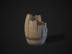 stylized wooden barrels pack 3D Model