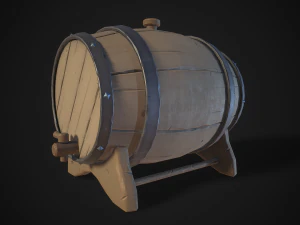 stylized wooden barrels pack 3D Model