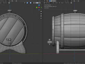 stylized wooden barrels pack 3D Model