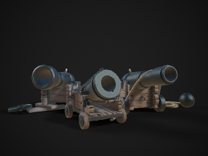 stylized pirate cannons pack 3D Models