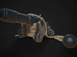 stylized pirate cannons pack 3D Model