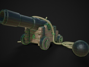 stylized pirate cannons pack 3D Model