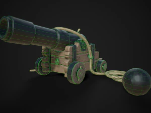 stylized pirate cannons pack 3D Model