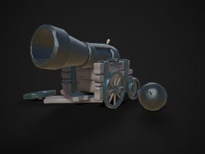 stylized pirate cannons pack 3D Model