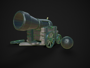 stylized pirate cannons pack 3D Model