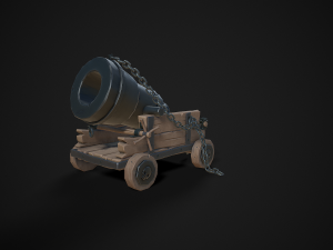 stylized pirate cannons pack 3D Model