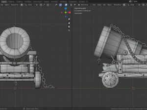 stylized pirate cannons pack 3D Model
