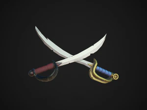 様式化された太刀魚 3Dモデル