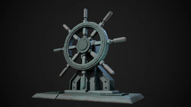 様式化された船の舵 3Dモデル .c4d .max .obj .3ds .fbx .stl .blend