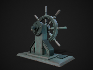 stylized ship helm 3D-Modell