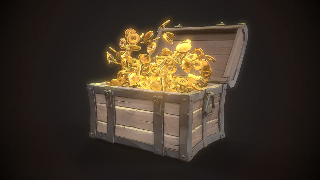 stylized treasure chest Modèle 3D .c4d .max .obj .3ds .fbx .stl .blend 