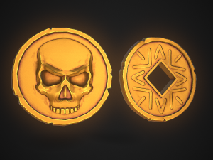 stylized pirate coin Model 3D
