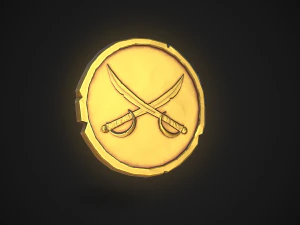 stylized pirate coin 3D Model