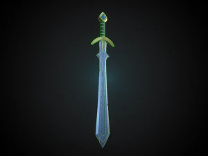 stylized shield and sword 3D Model