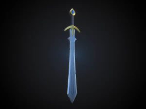 stylized shield and sword 3D Model