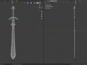 stylized shield and sword 3D Model