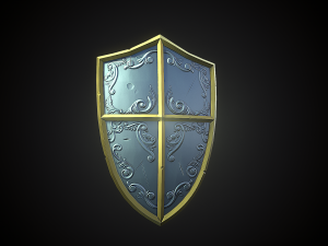 stylized shield and sword 3D 模型