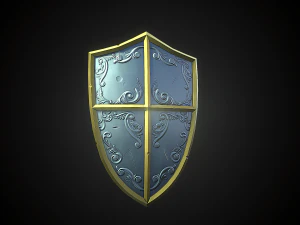 stylized shield and sword 3D Model
