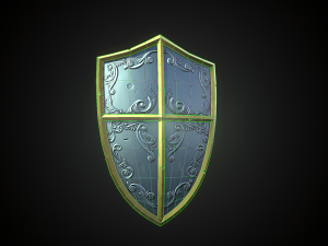 stylized shield and sword 3D 模型