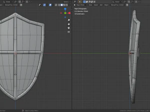 stylized shield and sword 3D Model